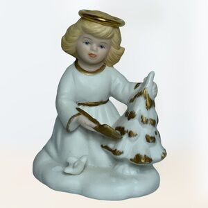 Vintage Angel Golden Halos Nurturing Natalie Porcelain Figure Bronson 1996